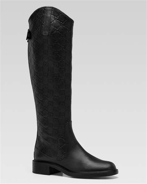 gucci black boots flat